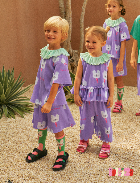 BEBEBEBE 2024 PRE-SUMMER Rabbit cotton candy pleats SET