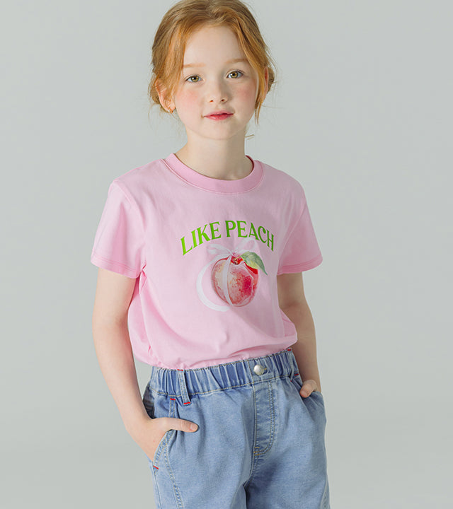 I LOVE J like peach short sleeve top