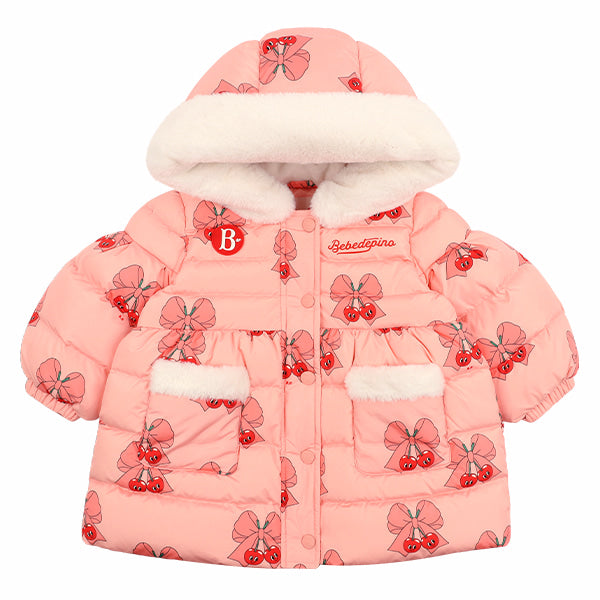 BEBE DE PINO All over ribbon cherry baby duck down jumper
