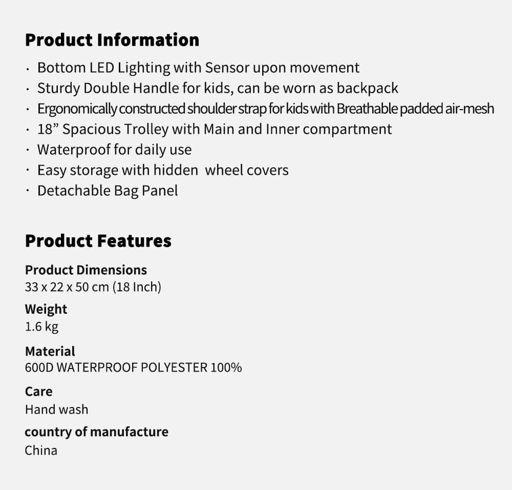 ODDBI Happy Check LED Trolley Bag