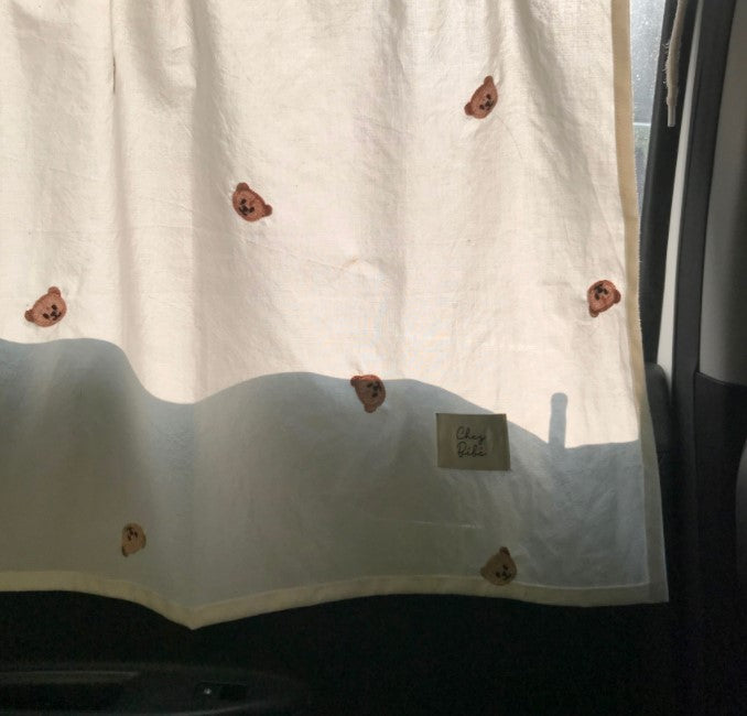 CHEZBEBE 100% Cotton Chezgomi(Bear) Car Sunshade