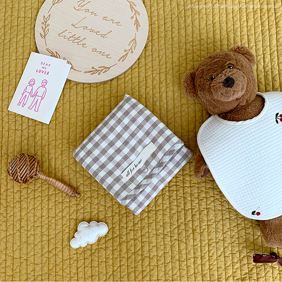 Portable Internal / PVC Waterproofing Diaper Pad - Brown Checkered