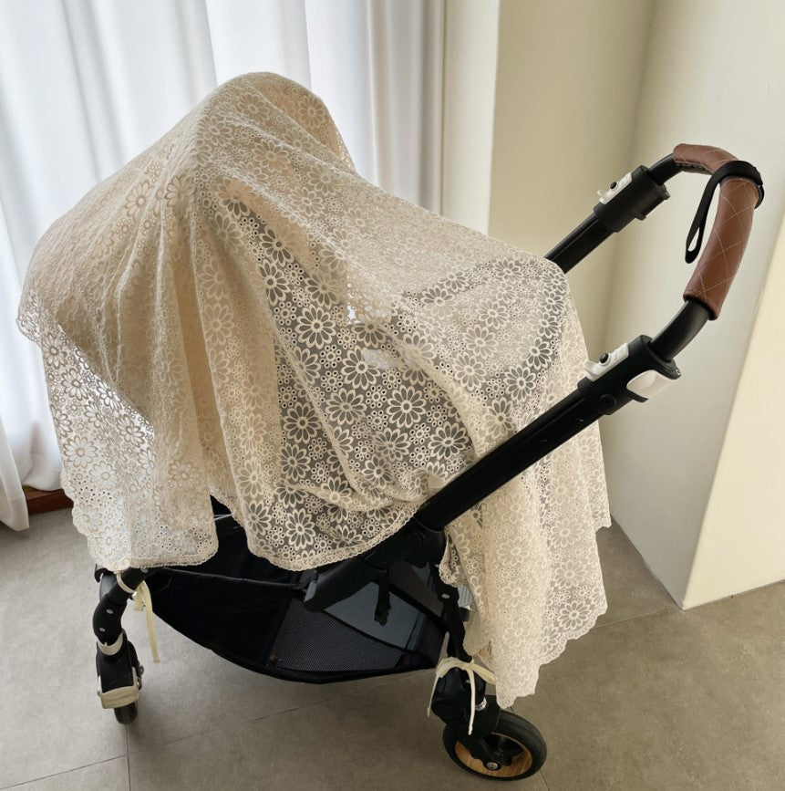 Daisy Lace Stroller Curtain