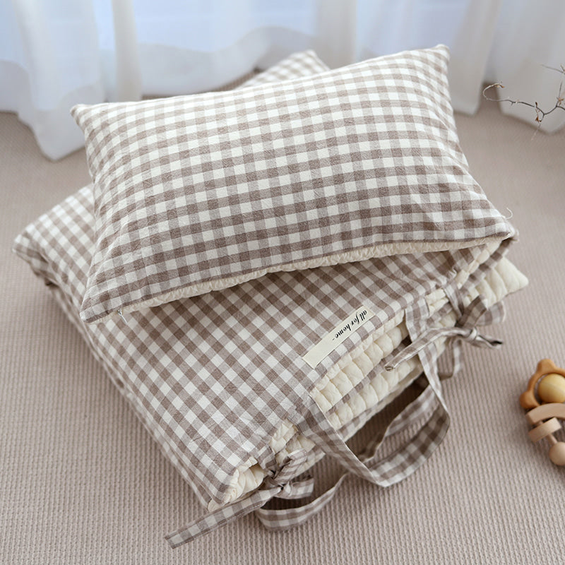 Brown Plaid Sleeping Pad Set