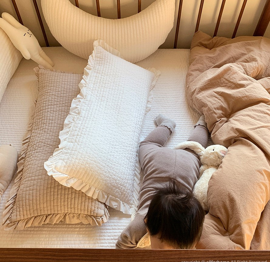 Ruffle Quilted Long Pillow