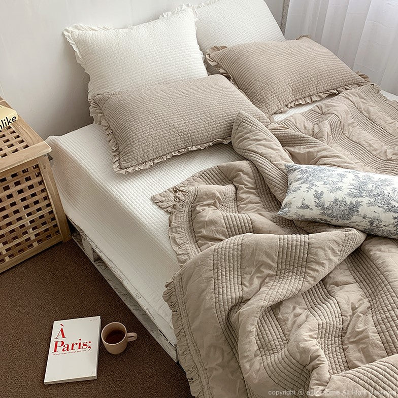 ALL4HOME Adult Pudding Ruffle Blanket