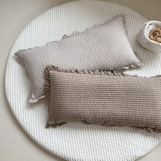 Ruffle Quilted Long Pillow