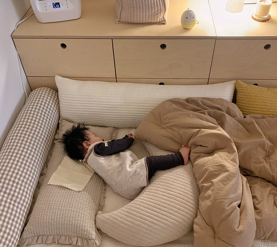 Ruffle Quilted Long Pillow