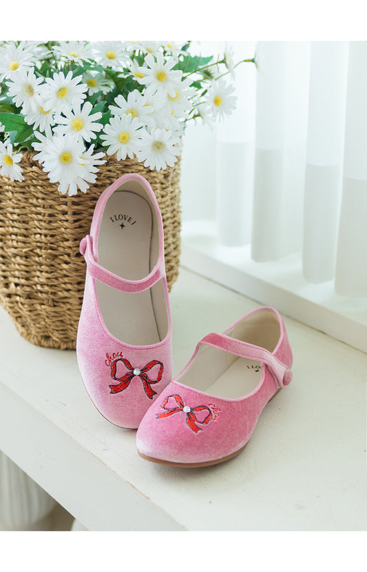 I LOVE J velvet flat shoes