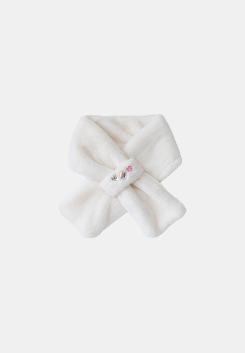 I LOVE J Jellena mink muffler (White)