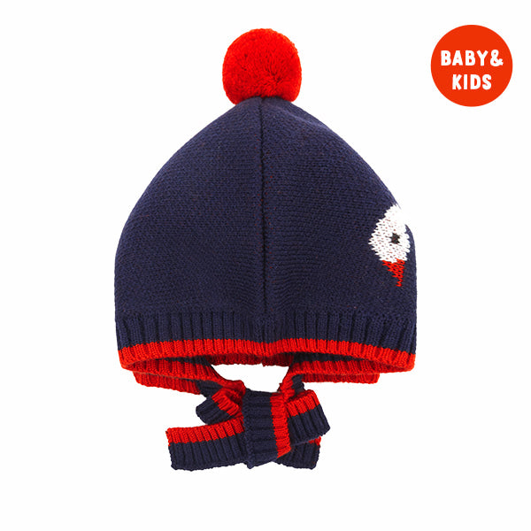 BEBE DE PINO Duck pompom sweater bonnet