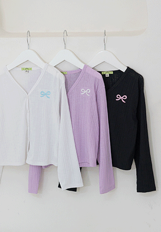 I LOVE J Basic ribbon cardigan