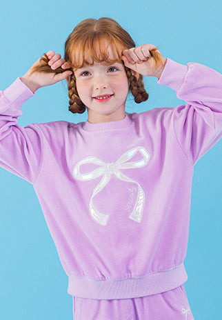 I LOVE J ribbon velour mtm top