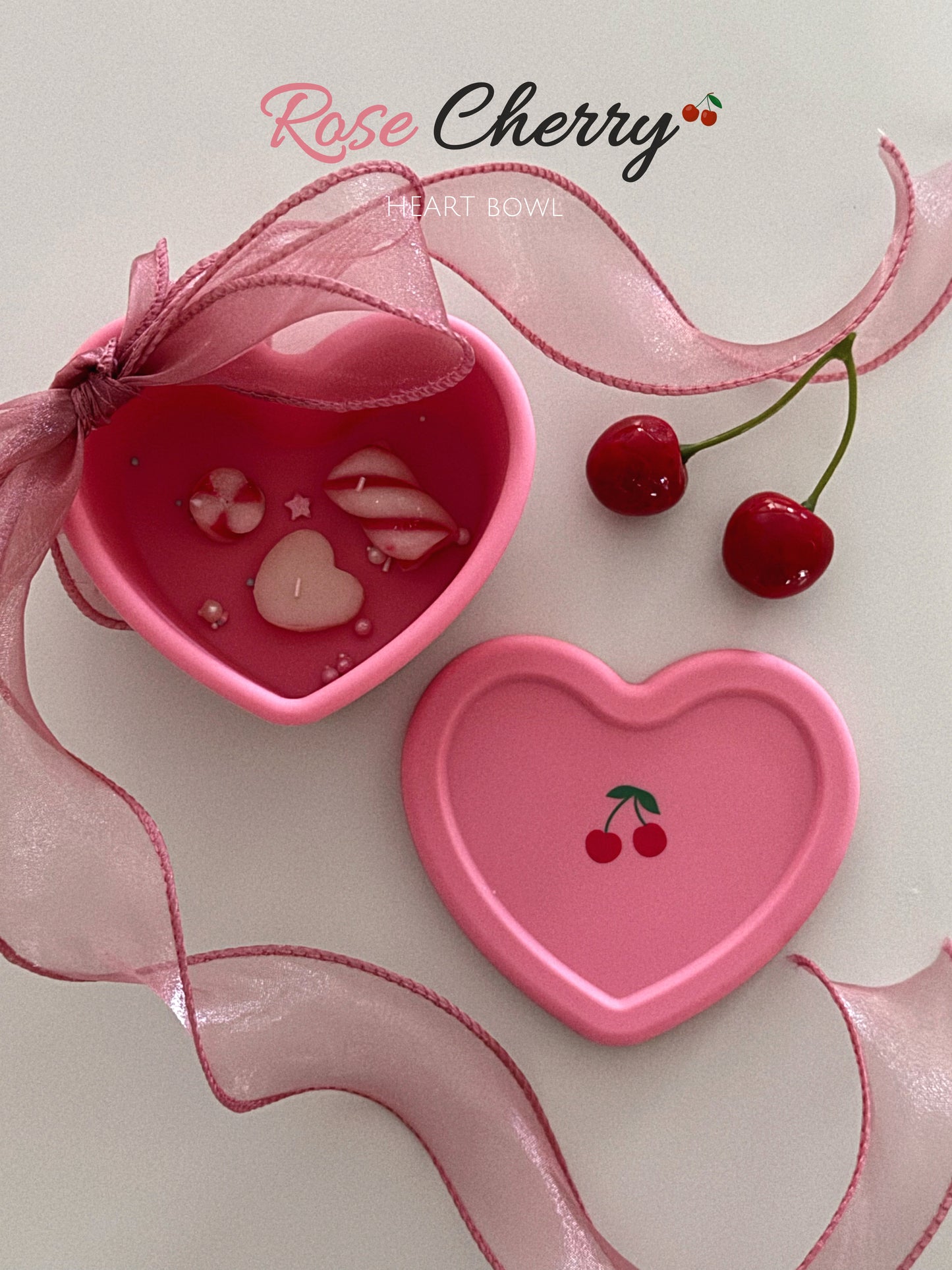 Loveat special limited edition black cherry & pink cherry suction plate set, bowl and lunch box