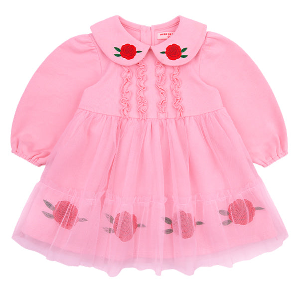 BEBE DE PINO 	Rose baby tutu collar dress