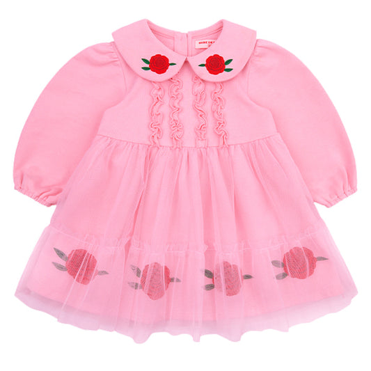 BEBE DE PINO 	Rose baby tutu collar dress