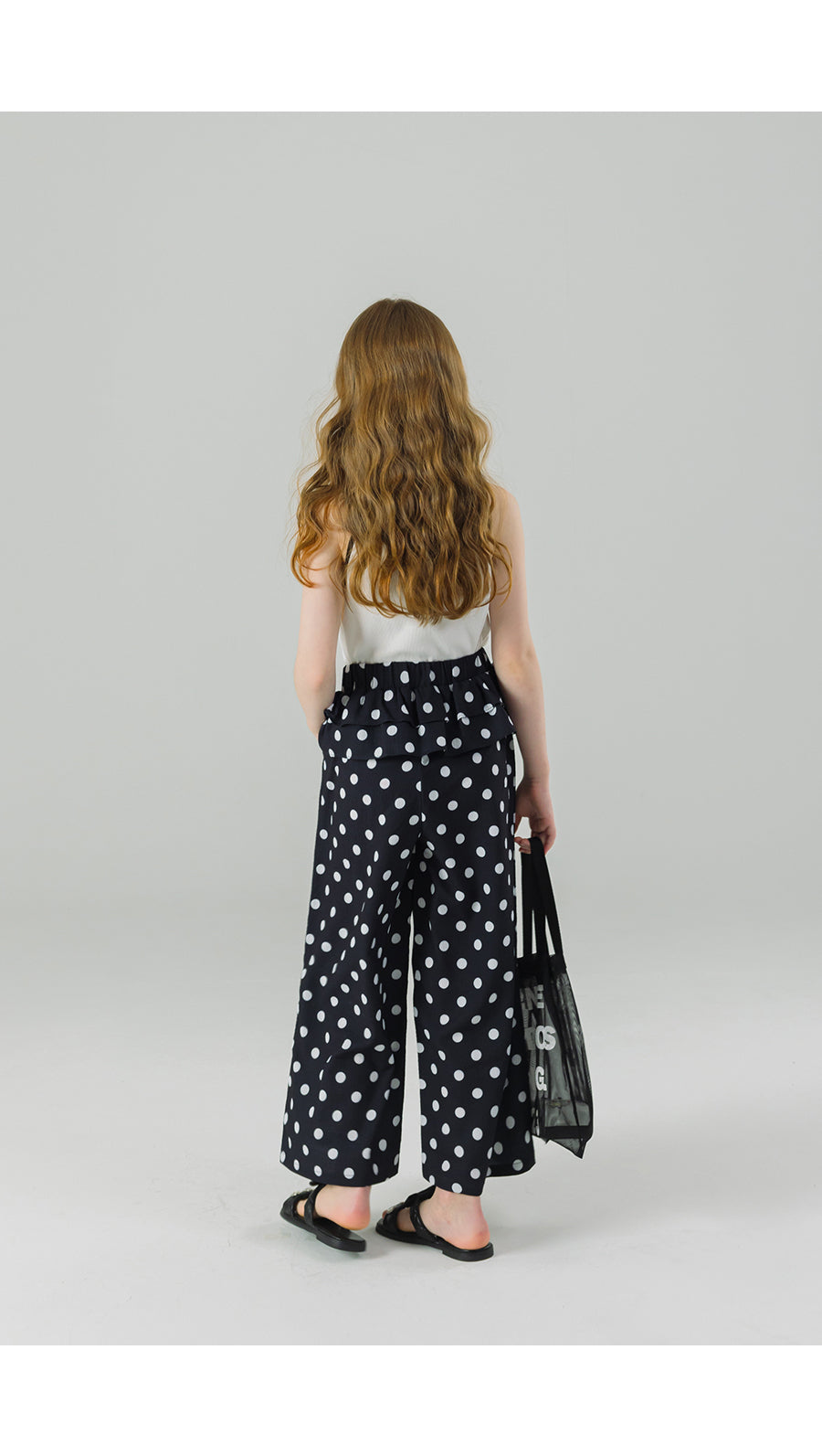 I LOVE J coterry pattern frill pants