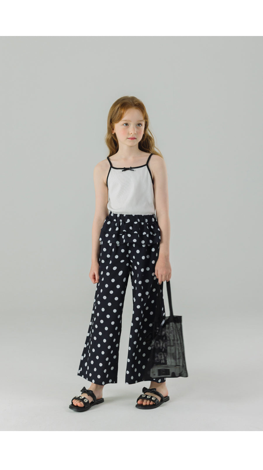 I LOVE J coterry pattern frill pants