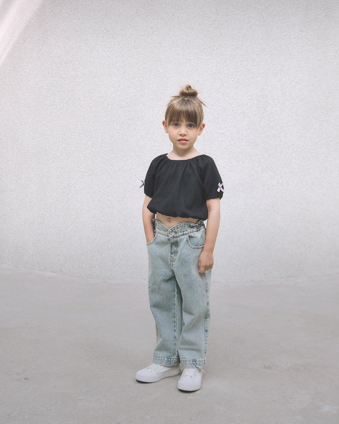 ROANJANE flower powder denim pants