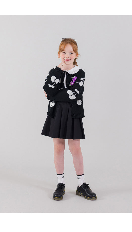 I LOVE J bulky cherry knit cardigan