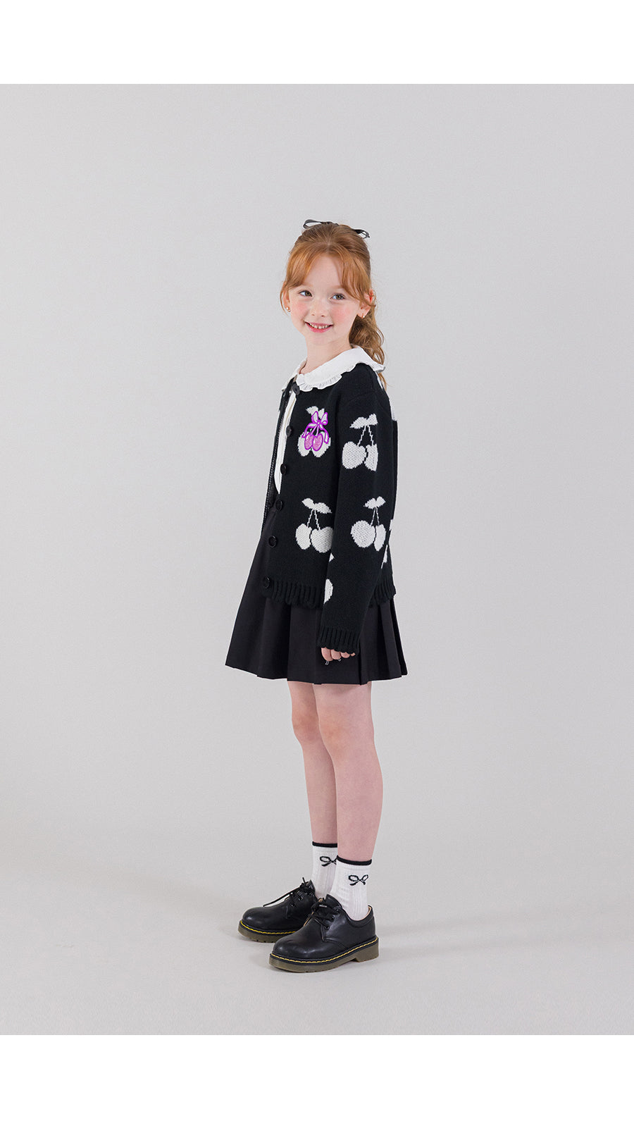 I LOVE J bulky cherry knit cardigan
