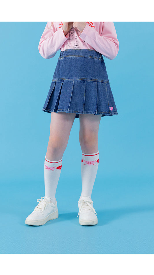 I LOVE J denim pleats skirt