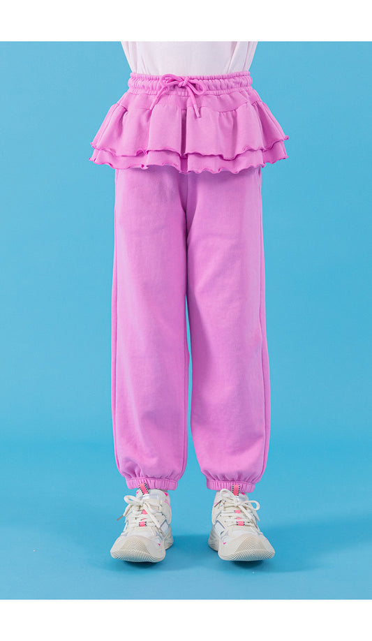 I LOVE J frill jogger pants