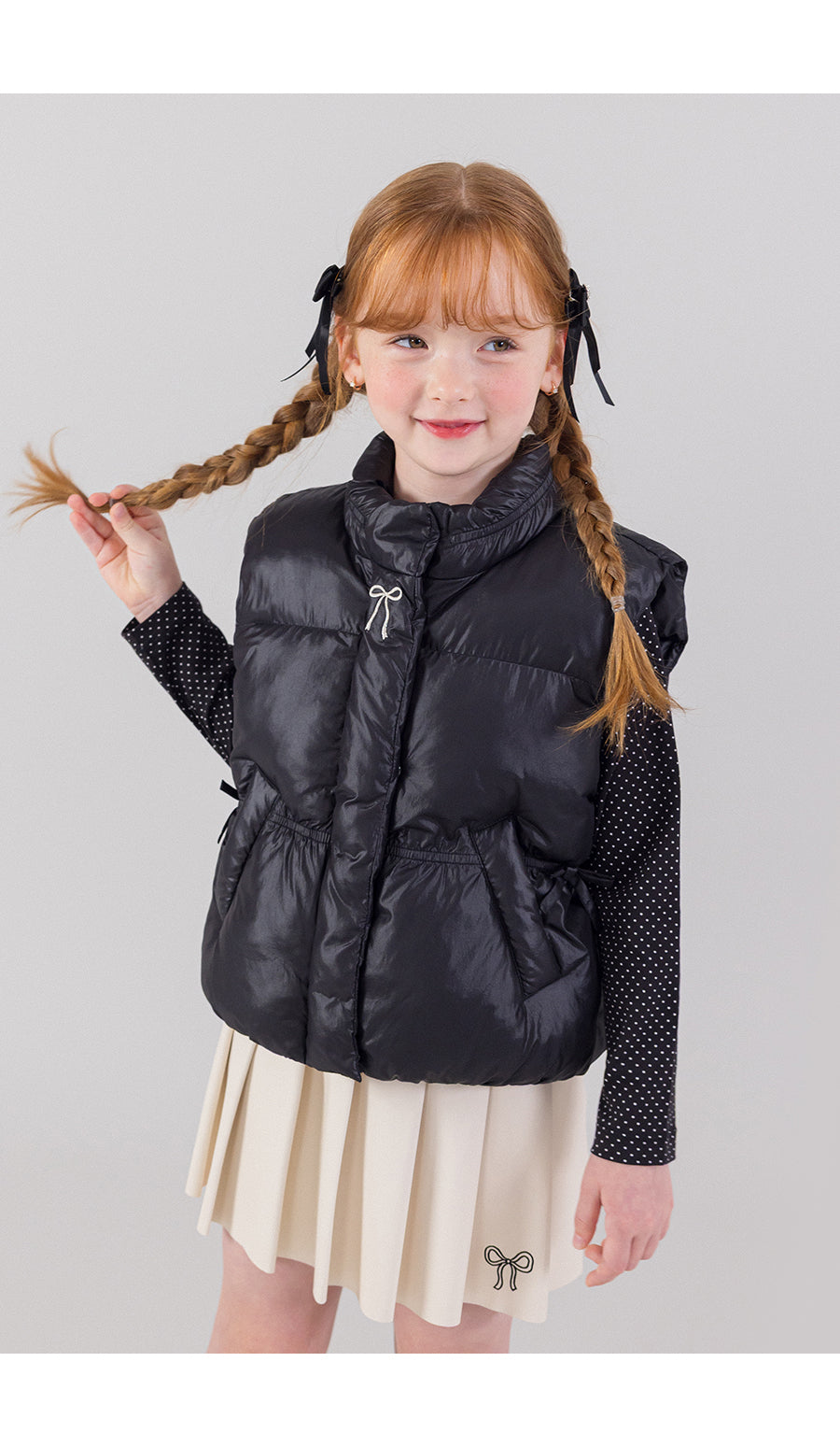 I LOVE J folding ribbon padding vest