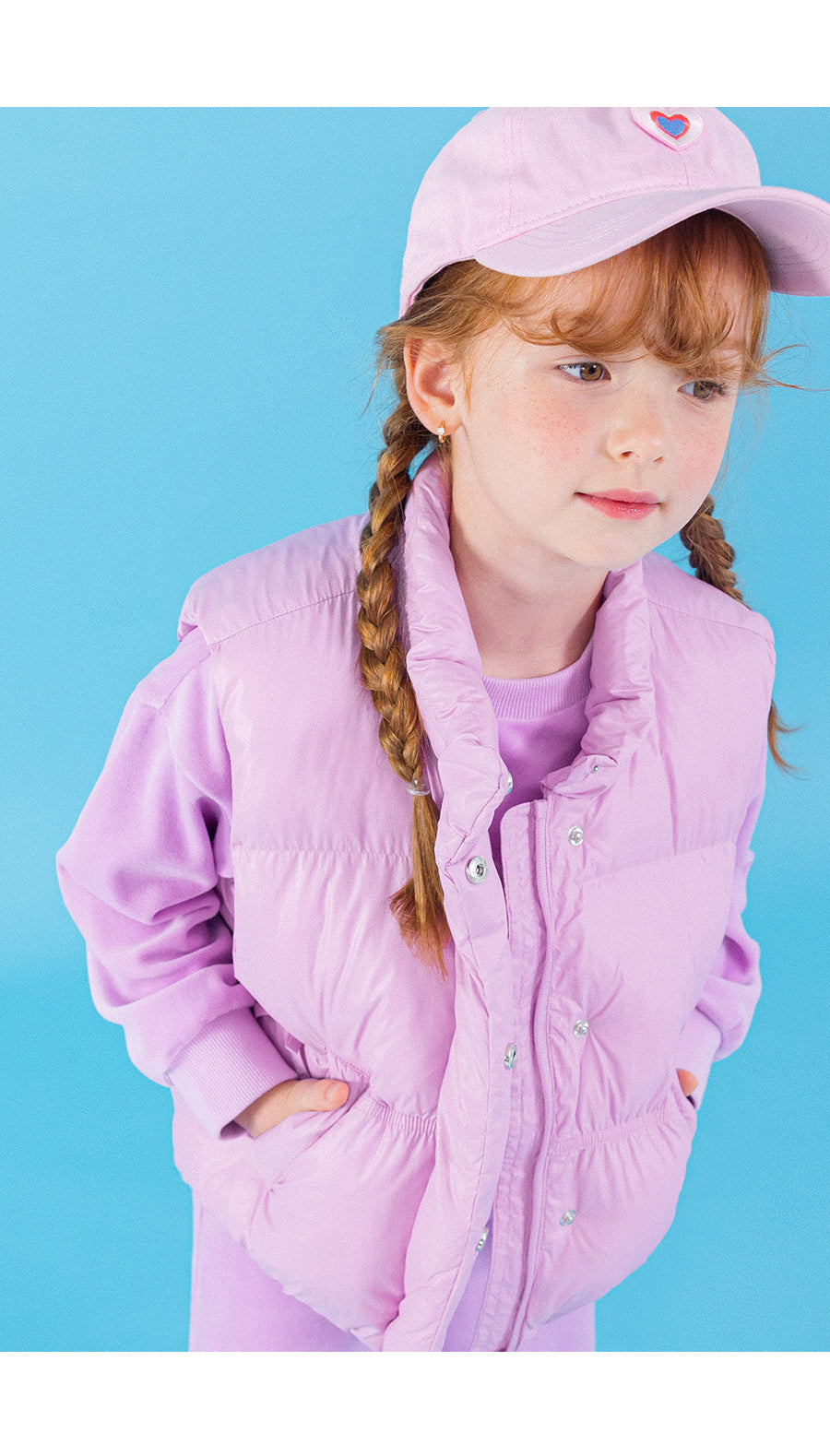 I LOVE J folding ribbon padding vest