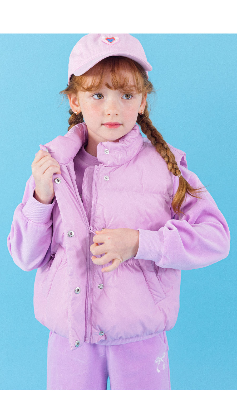 I LOVE J folding ribbon padding vest