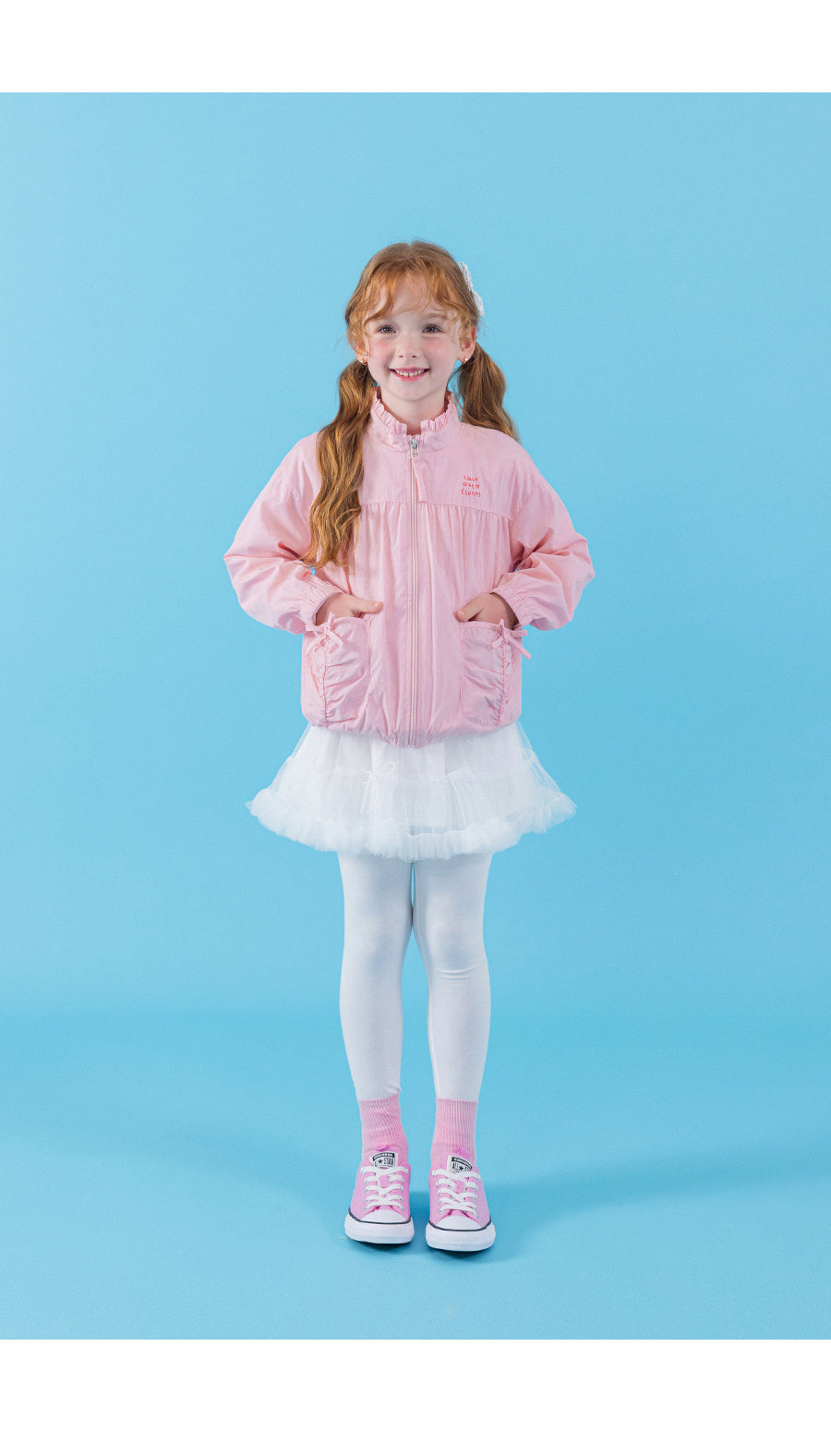 I LOVE J sweet pie shirring windbreaker jacket