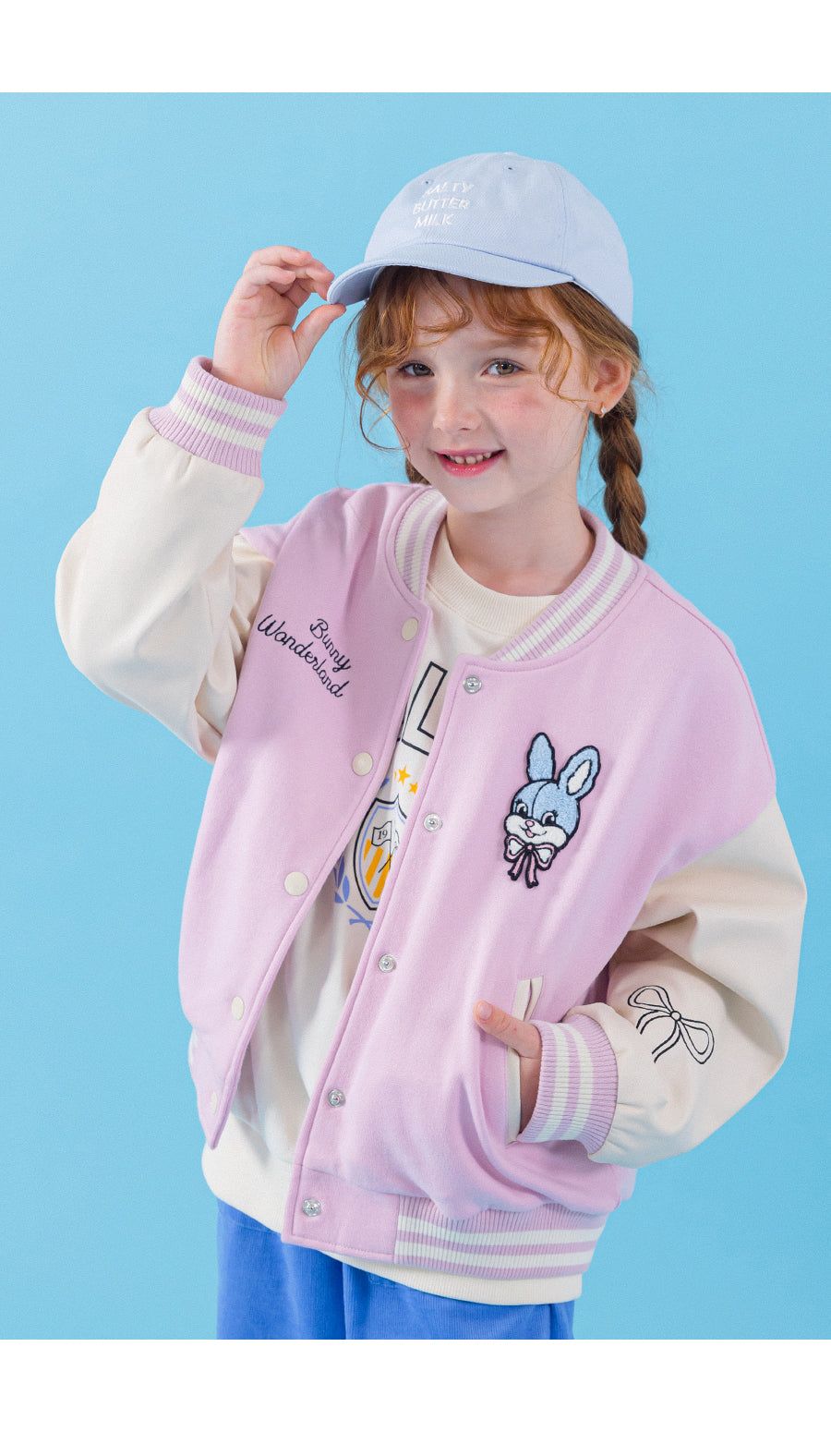 I LOVE J wonder land bunny baseball jacket