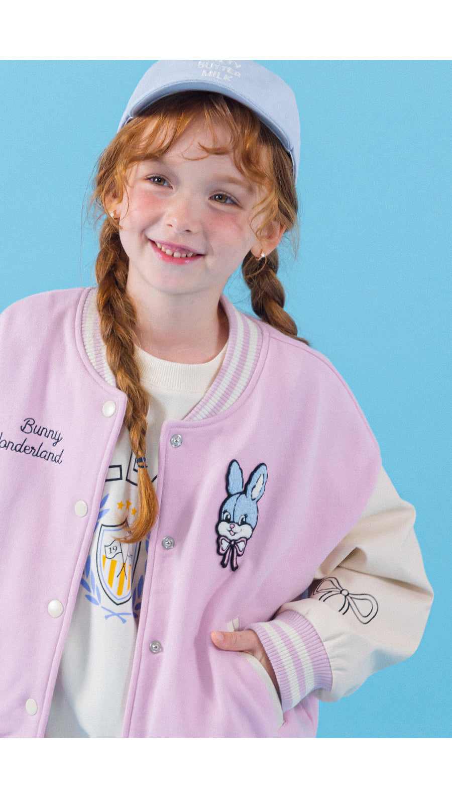 I LOVE J wonder land bunny baseball jacket
