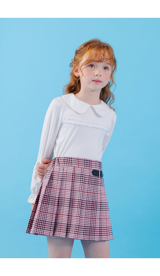 I LOVE J checkered pleats skirt