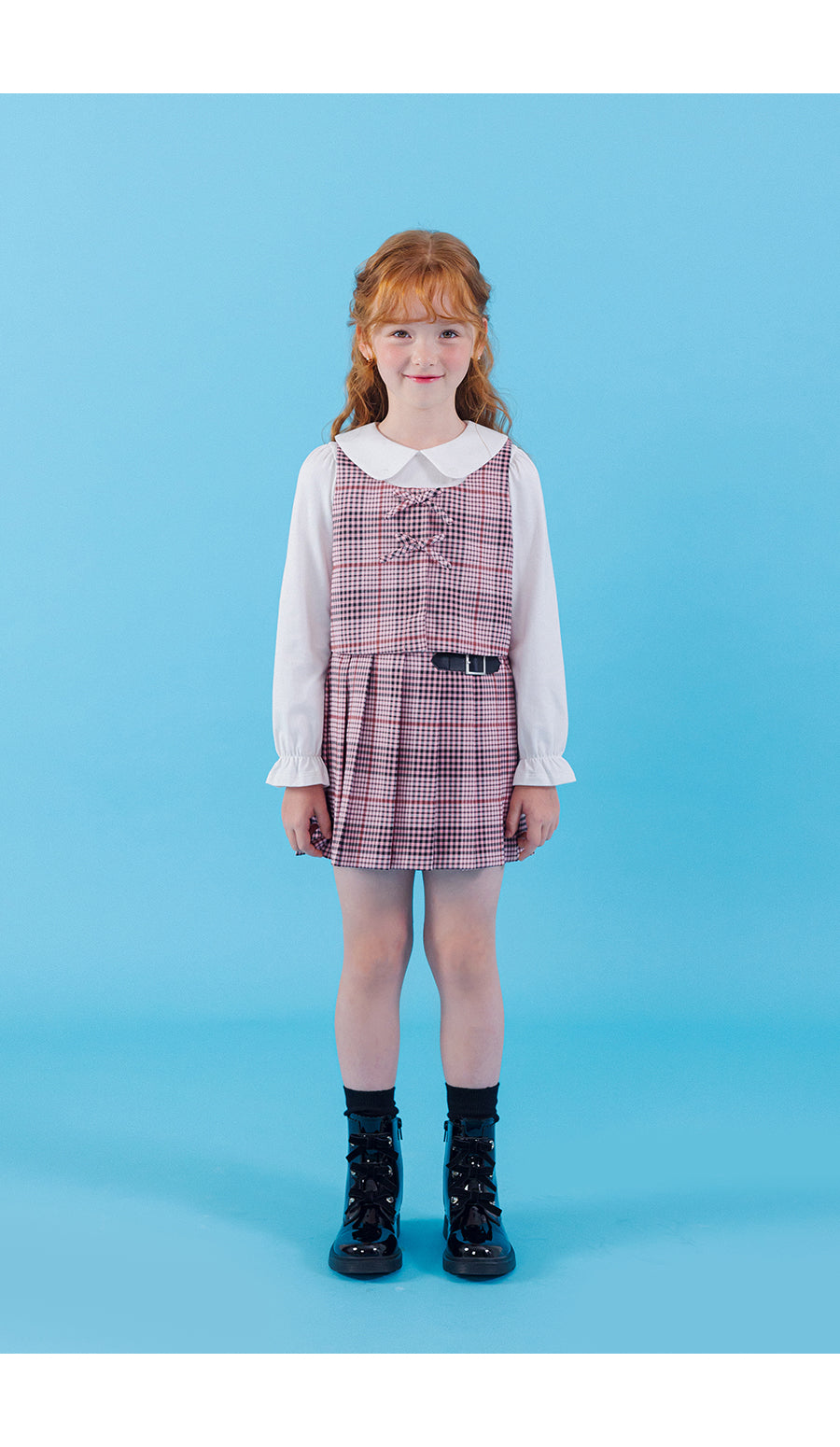 I LOVE J checkered pleats skirt