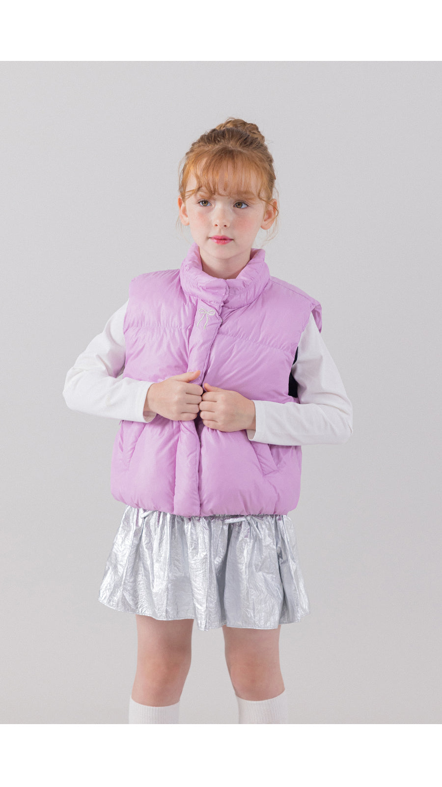 I LOVE J folding ribbon padding vest