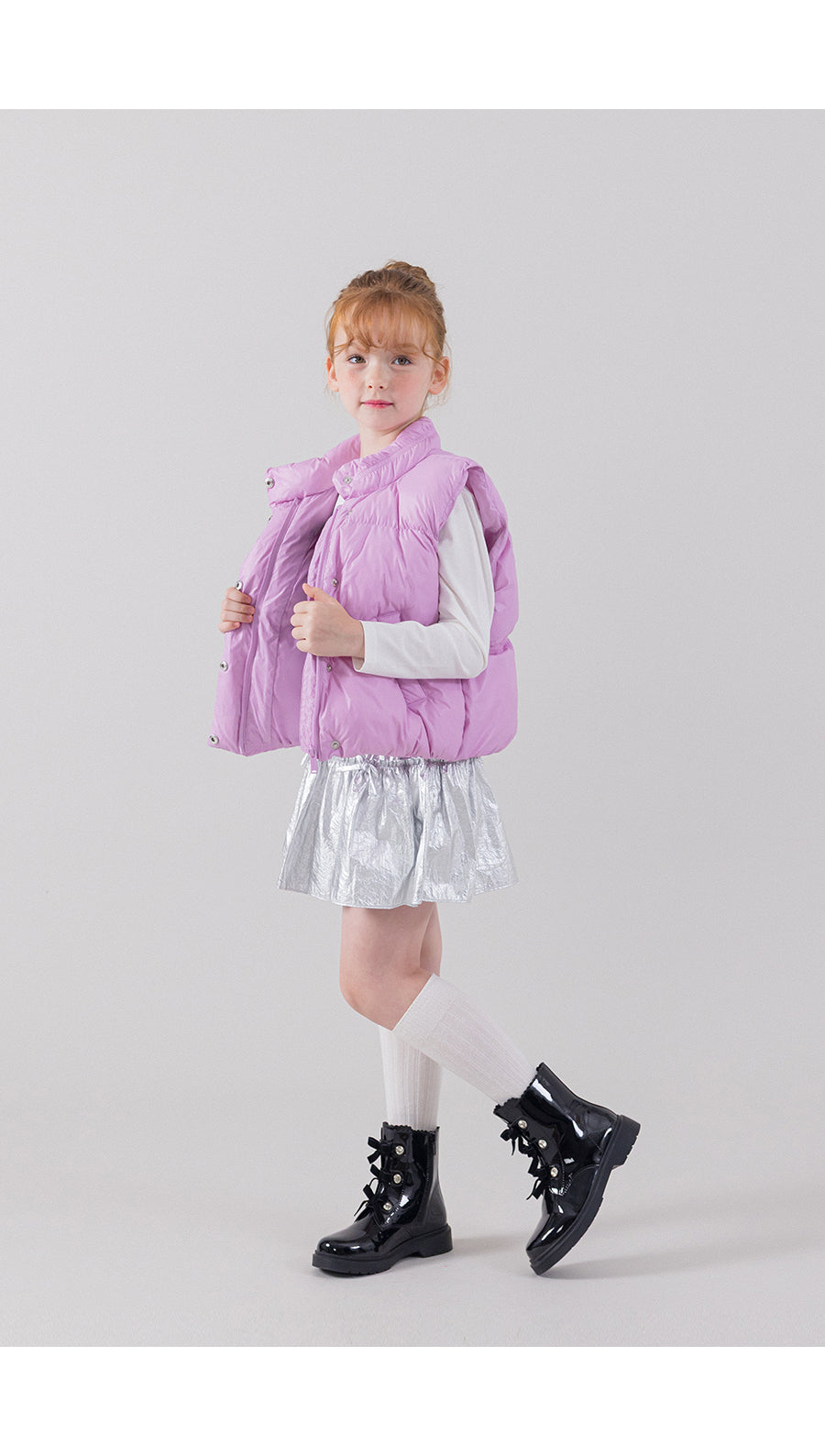 I LOVE J folding ribbon padding vest