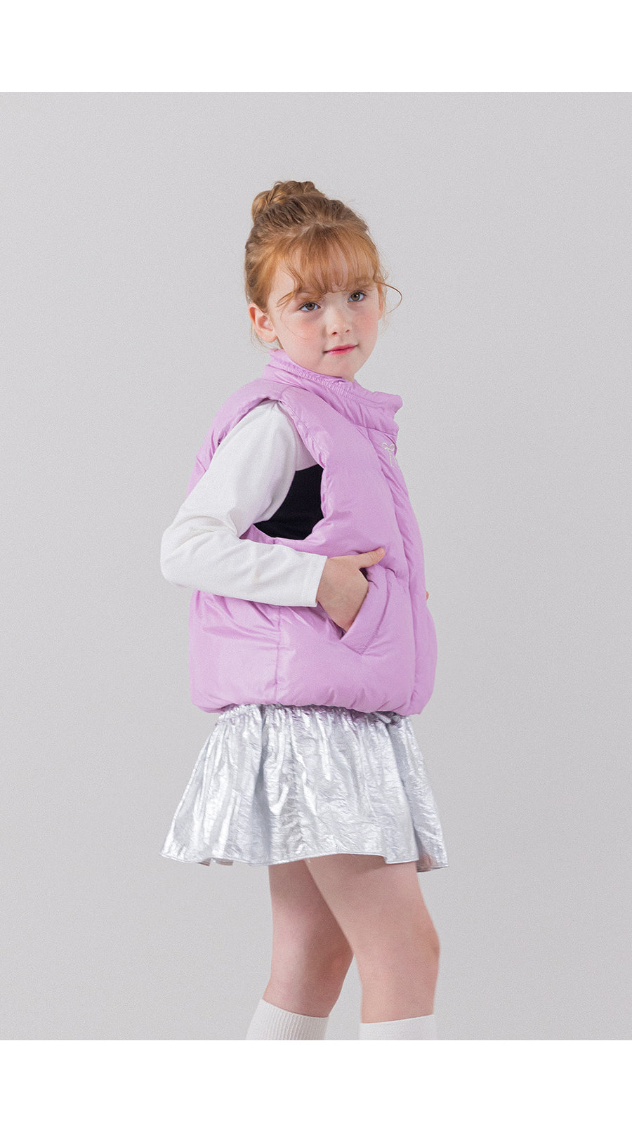 I LOVE J folding ribbon padding vest
