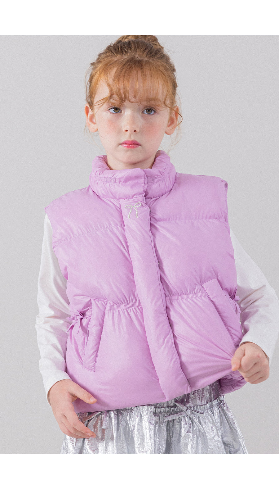 I LOVE J folding ribbon padding vest