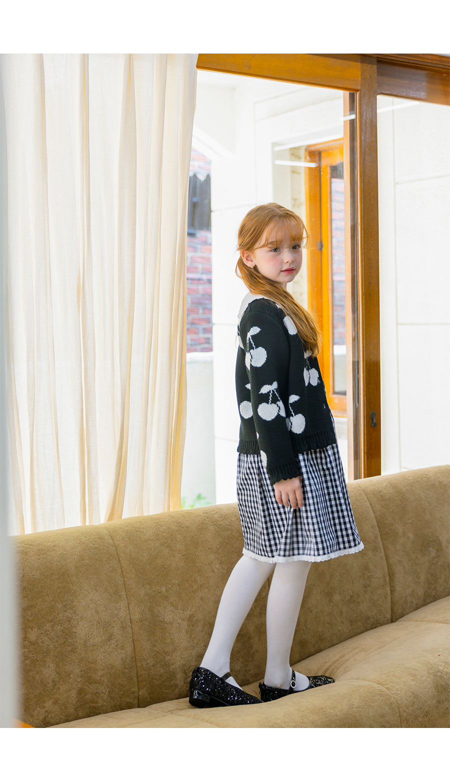 I LOVE J bulky cherry knit cardigan