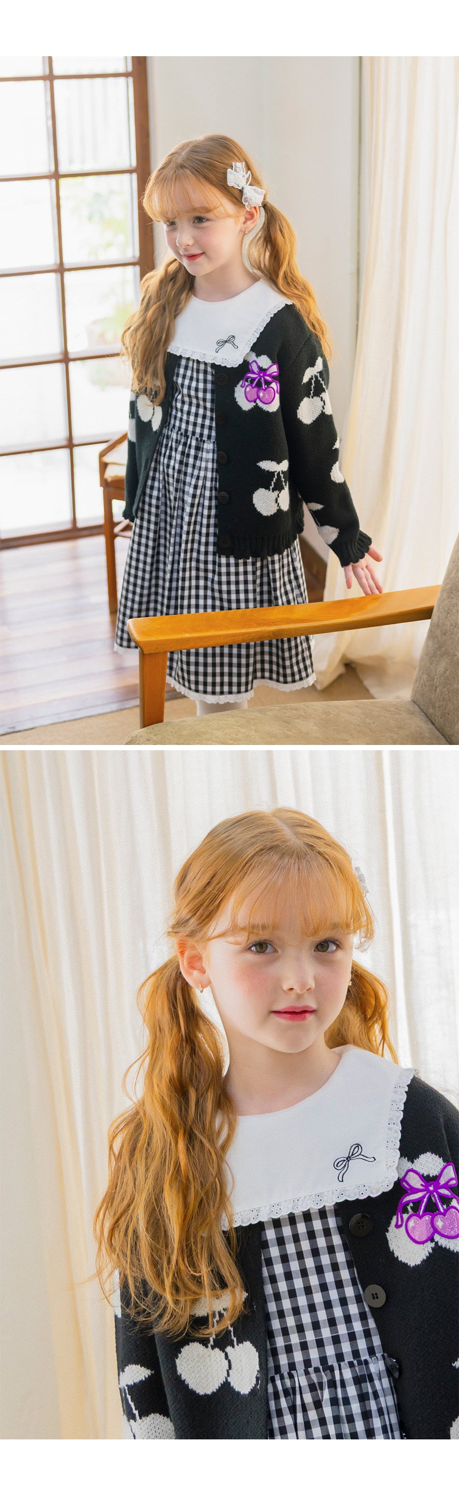 I LOVE J bulky cherry knit cardigan