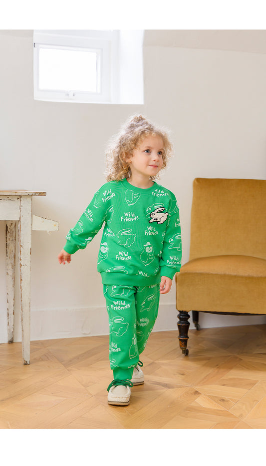 I LOVE J TODDLER wild friends 2pc set