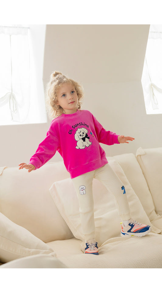 I LOVE J TODDLER velour mtm top