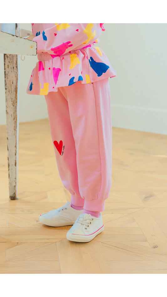 I LOVE J TODDLER frill skirt jogger pants