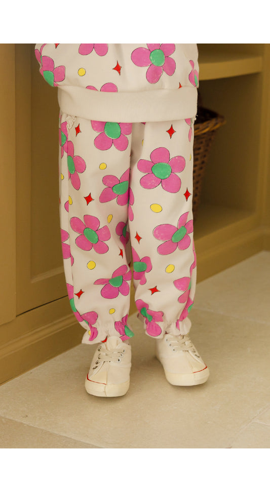 I LOVE J TODDLER flower jogger pants