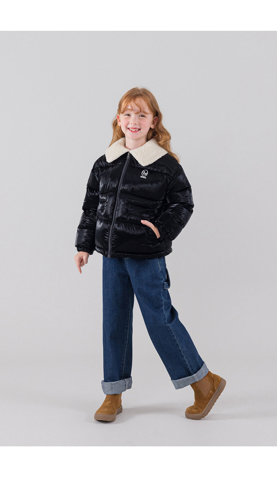 I LOVE J Fur collar solarball padding jacket