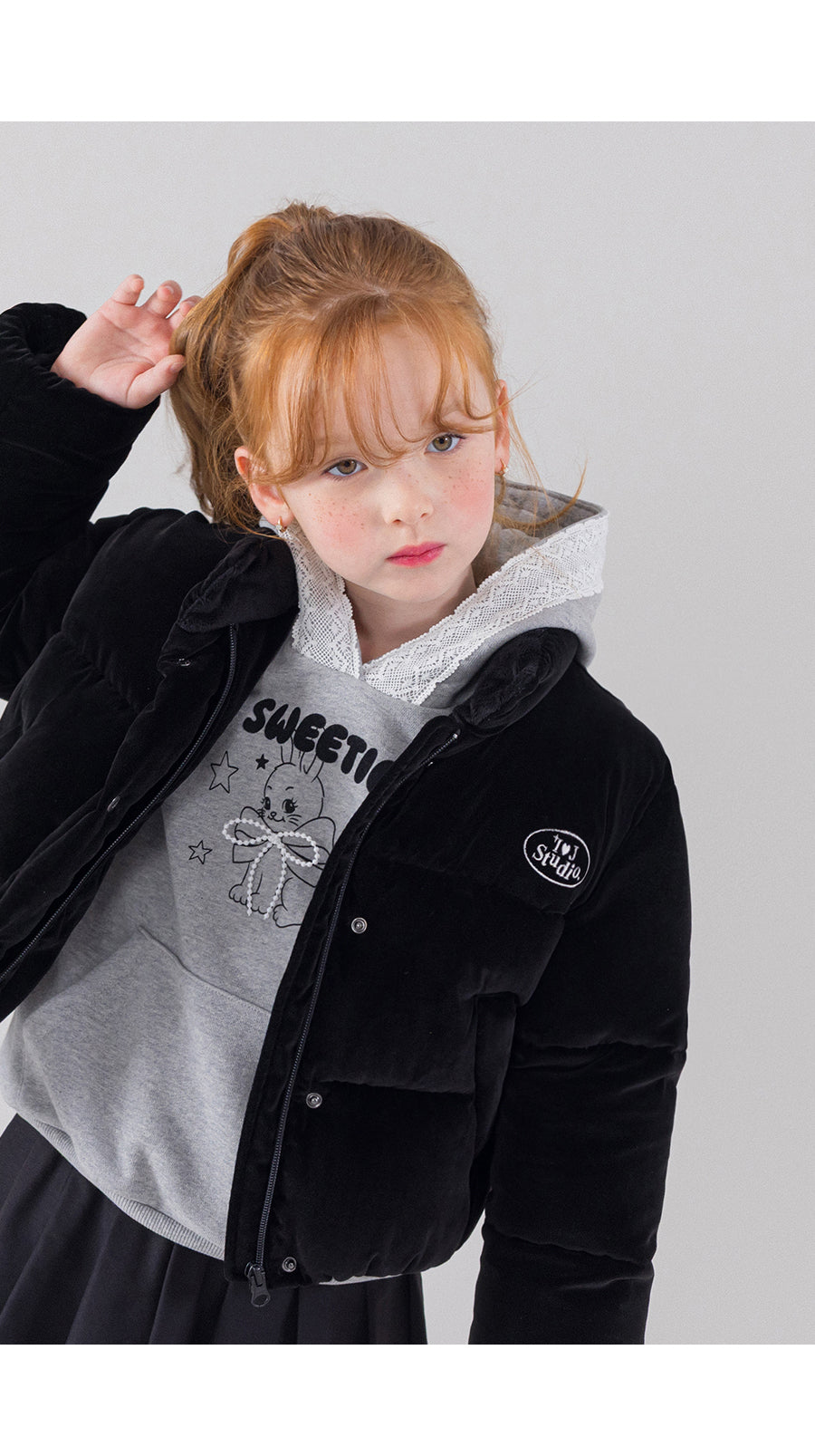 I LOVE J Plato velvet solarball padding jacket