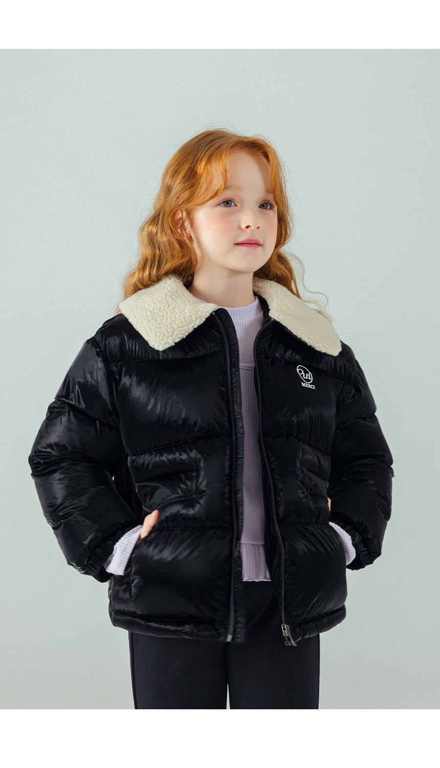 I LOVE J Fur collar solarball padding jacket