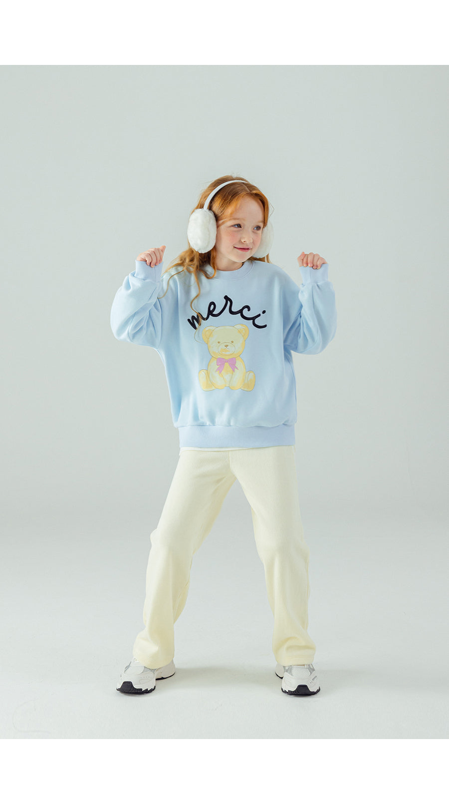 I LOVE J Ribbon bear fleece mtm