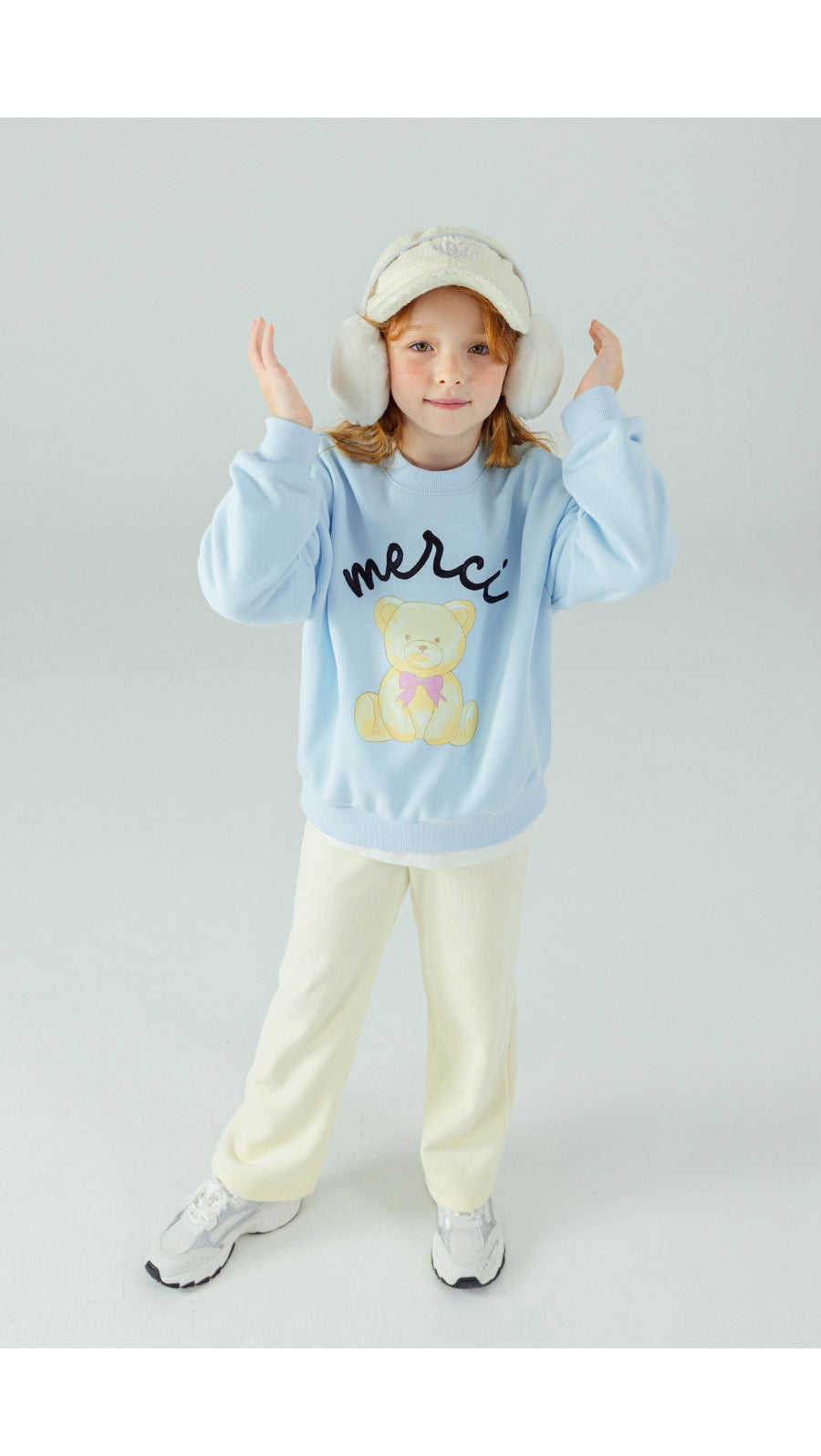 I LOVE J Ribbon bear fleece mtm